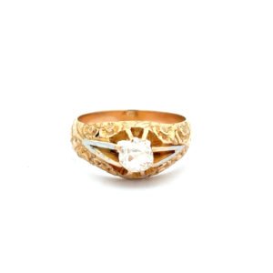 Anillo de oro 18K con brillante central